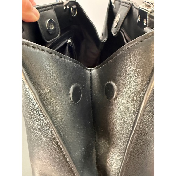 Calvin Klein Granite Satchel Black With Magnetic Snap MISSING CROSSBODY STRAP - Picture 7 of 13